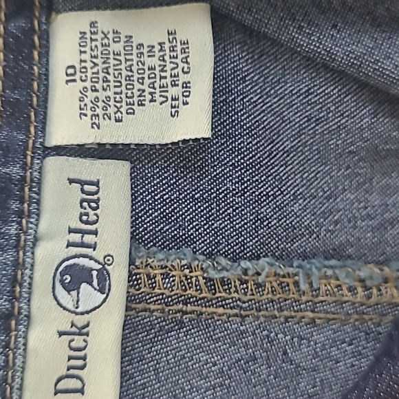 ✨ Duck Head Dark Wash Wide Leg Stretch Jeans Size 10 Vintage Utility Cargo Style - Picture 8 of 9